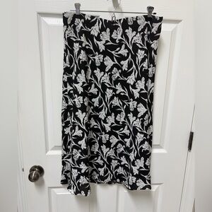 Brooks Brothers Black and White Floral Skirt